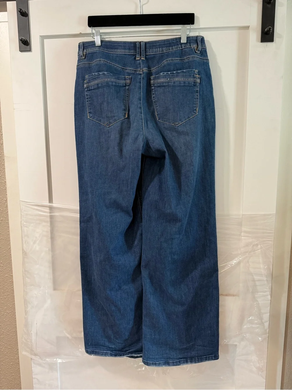 Democracy Women's Dark Blue Wide Leg Jeans - Picture 2 of 5